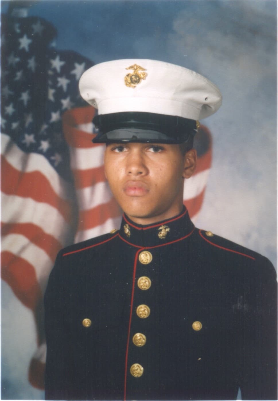 Anthony Day in United States Marine Corps dress blues